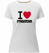 Жіноча преміум футболка I Love Mazda Білий фото