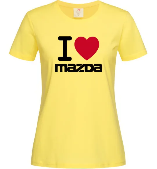 Женская футболка I Love Mazda Лимонный фото
