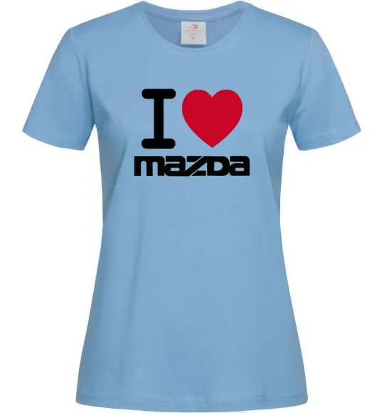 Женская футболка I Love Mazda Голубой фото