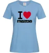 Женская футболка I Love Mazda Голубой фото