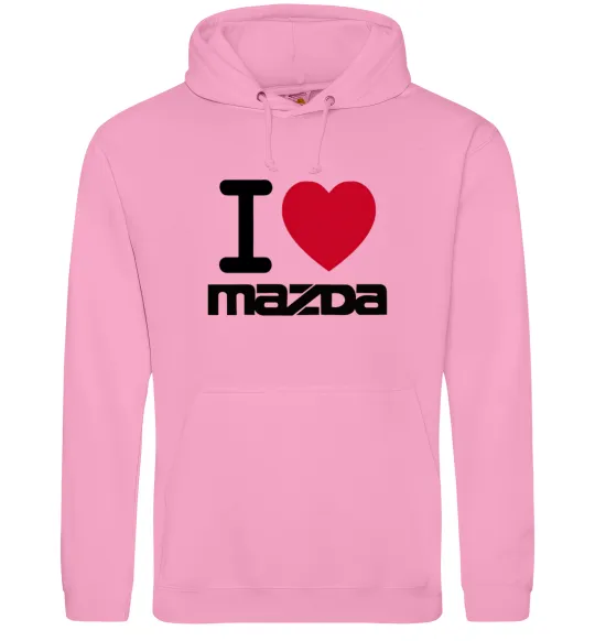 Мужская толстовка (худи) I Love Mazda Розовый фото