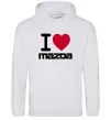 Мужская толстовка (худи) I Love Mazda Серый меланж Мужская толстовка (худи) I Love Mazda Серый меланж фото