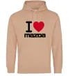 Мужская толстовка (худи) I Love Mazda Песочный Мужская толстовка (худи) I Love Mazda Песочный фото