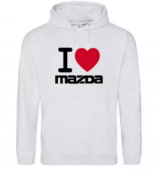 Жіноча толстовка (худі) I Love Mazda Сірий меланж фото
