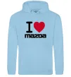 Женская толстовка (худи) I Love Mazda Голубой фото