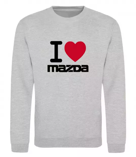 Світшот I Love Mazda Сірий меланж фото