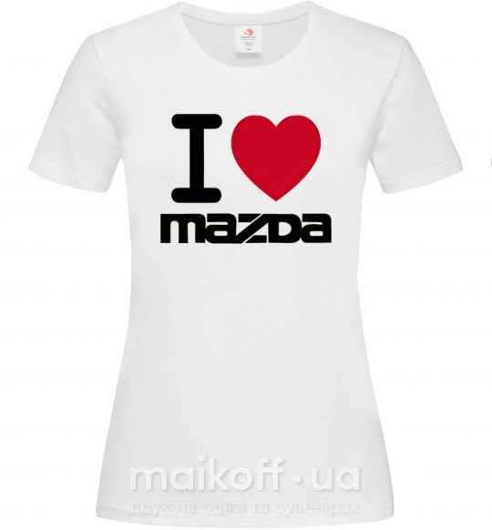 Жіноча футболка I Love Mazda Білий фото