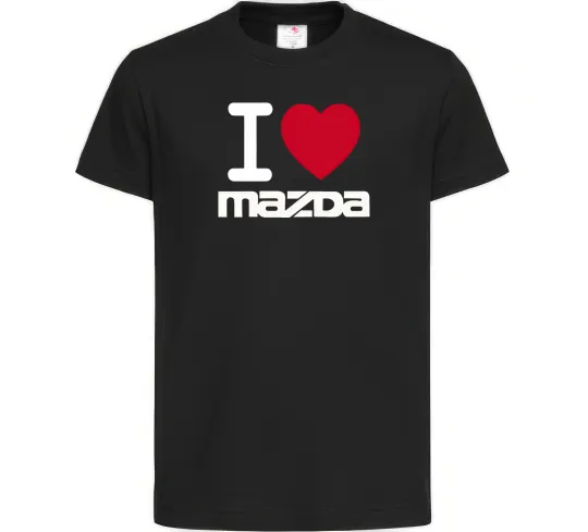 Дитяча футболка I Love Mazda Чорний фото