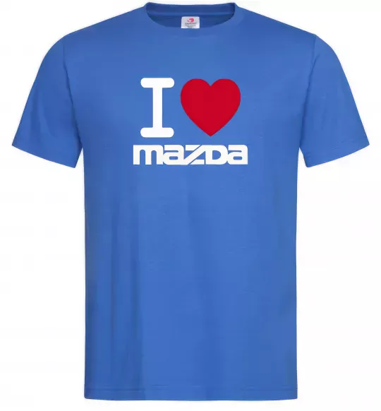 Мужская футболка I Love Mazda Ярко-синий фото