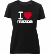 Жіноча преміум футболка I Love Mazda Чорний фото