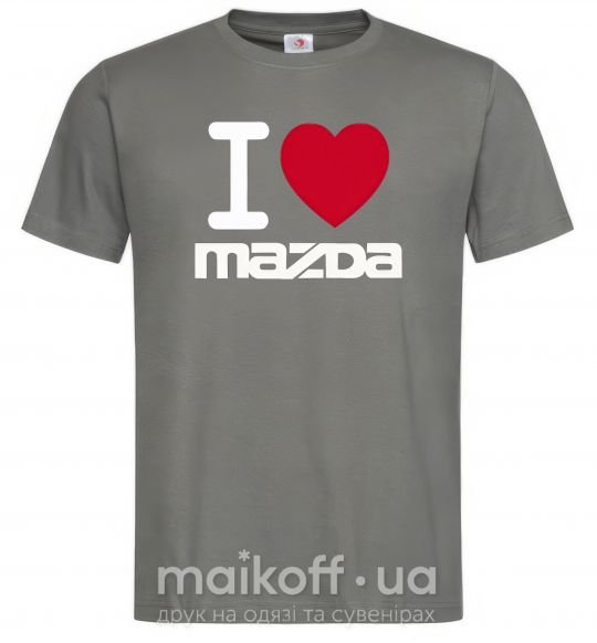 Чоловіча футболка I Love Mazda Графіт фото