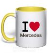 Чашка з кольоровою ручкою I Love Mercedes Сонячно жовтий фото