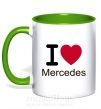 Чашка з кольоровою ручкою I Love Mercedes Зелений фото
