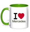 Чашка с цветной ручкой I Love Mercedes Зеленый фото