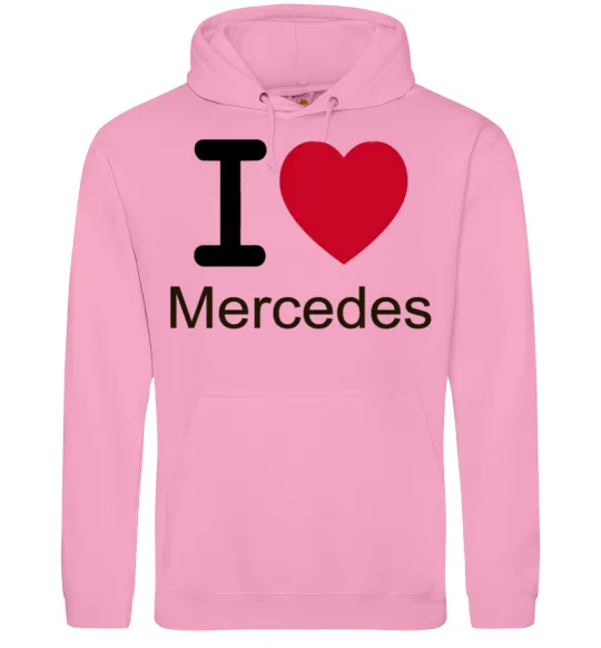 Мужская толстовка (худи) I Love Mercedes Розовый фото