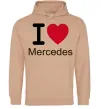 Мужская толстовка (худи) I Love Mercedes Песочный фото