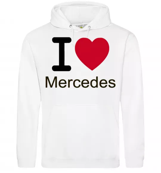 Женская толстовка (худи) I Love Mercedes Белый фото