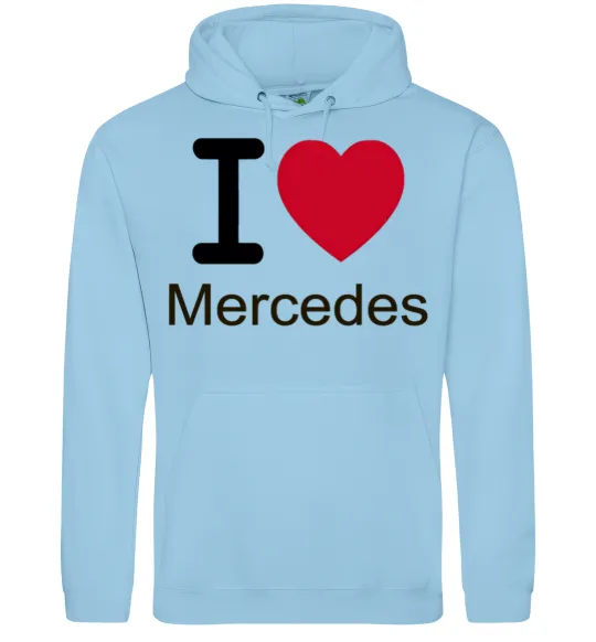 Женская толстовка (худи) I Love Mercedes Голубой фото