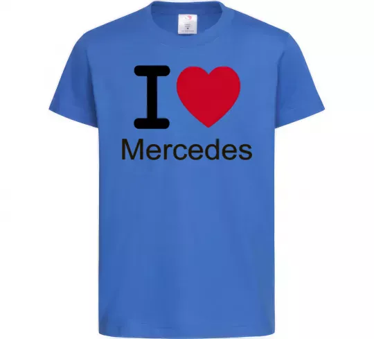 Детская футболка I Love Mercedes Ярко-синий фото