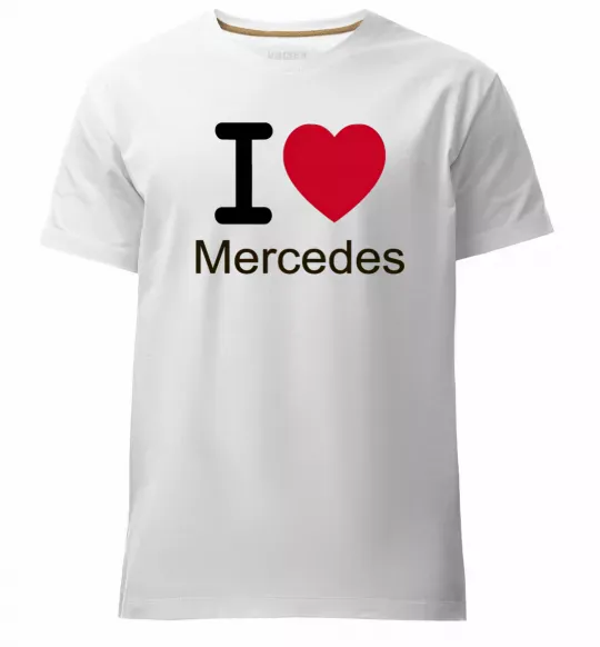 Чоловіча преміум футболка I Love Mercedes Білий фото