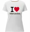 Жіноча преміум футболка I Love Mercedes Білий фото
