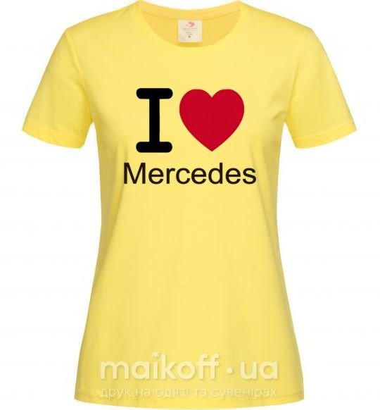 Женская футболка I Love Mercedes Лимонный фото