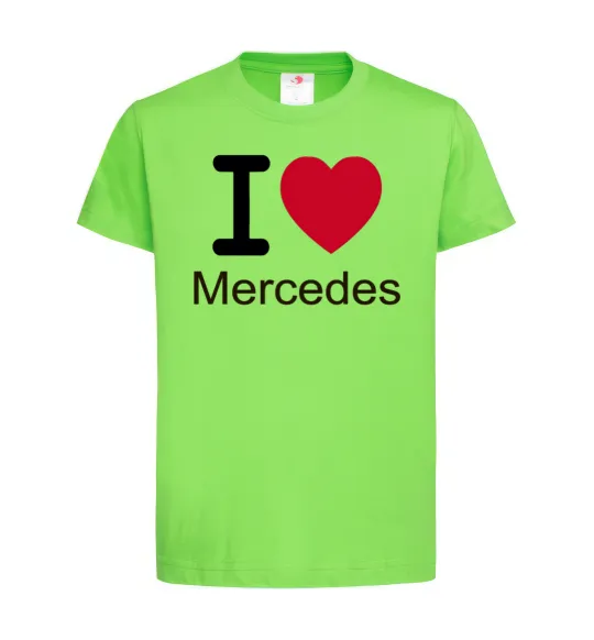 Дитяча футболка I Love Mercedes Лаймовий фото