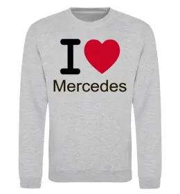 Свитшот I Love Mercedes Серый меланж фото