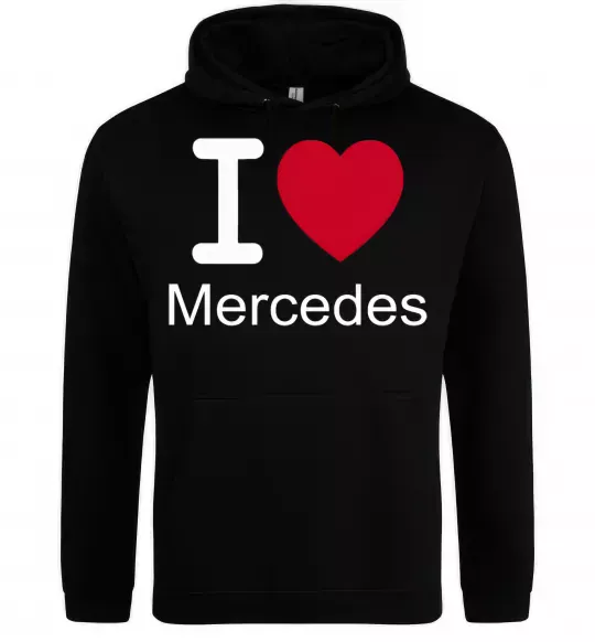 Мужская толстовка (худи) I Love Mercedes Черный фото