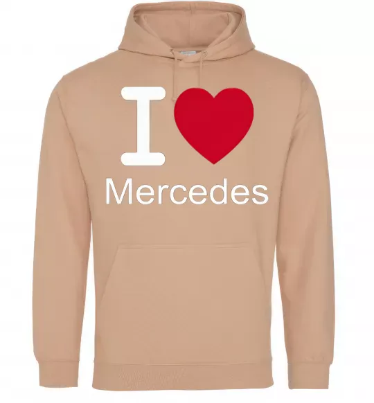 Женская толстовка (худи) I Love Mercedes Песочный фото