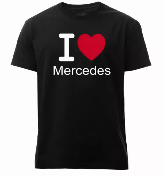 Чоловіча преміум футболка I Love Mercedes Чорний фото