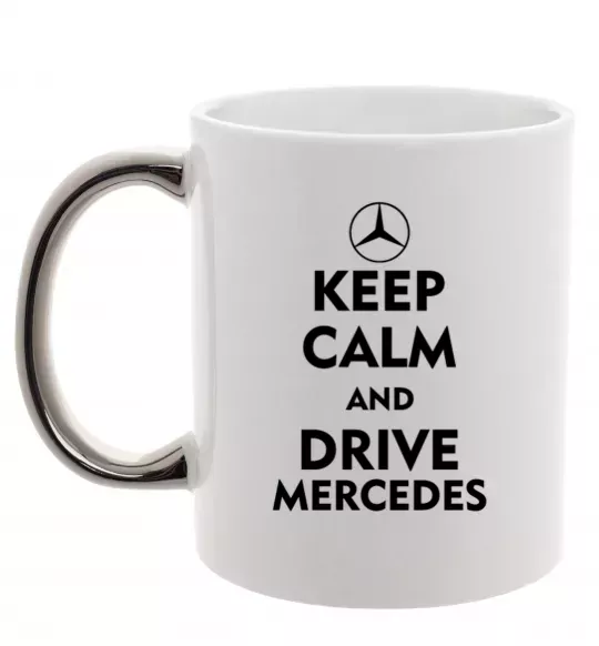 Чашка з кольоровою ручкою Drive Mercedes Срібло фото