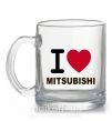 Чашка стеклянная I Love Mitsubishi Прозрачный фото