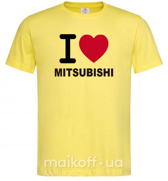 Мужская футболка I Love Mitsubishi Лимонный фото