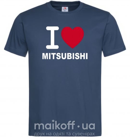 Мужская футболка I Love Mitsubishi Темно-синий фото