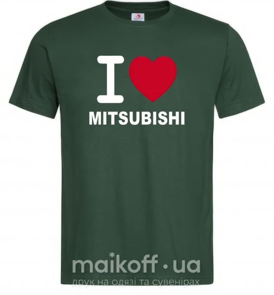 Мужская футболка I Love Mitsubishi Темно-зеленый фото
