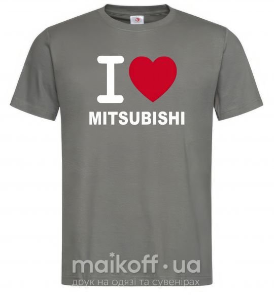 Мужская футболка I Love Mitsubishi Графит фото
