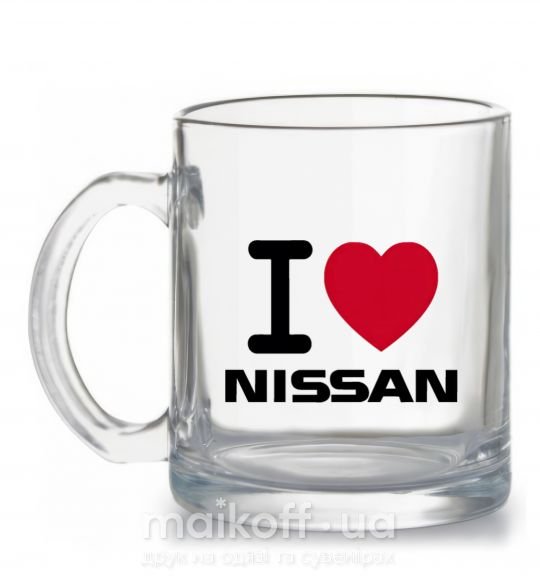 Чашка скляна I Love Nissan Прозорий фото
