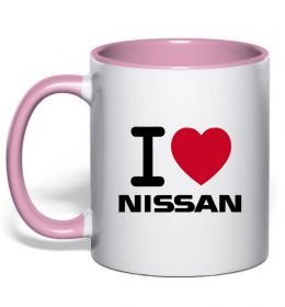 Чашка с цветной ручкой I Love Nissan
