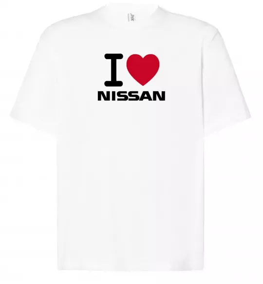 Футболка Оверсайз I Love Nissan Білий фото