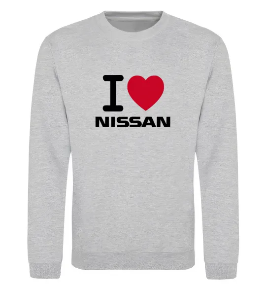 Свитшот I Love Nissan Серый меланж фото