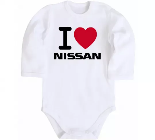 Детский боди I Love Nissan Белый фото