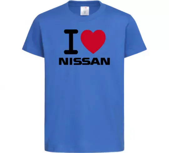 Детская футболка I Love Nissan Ярко-синий фото