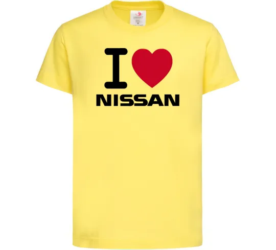 Детская футболка I Love Nissan Лимонный фото