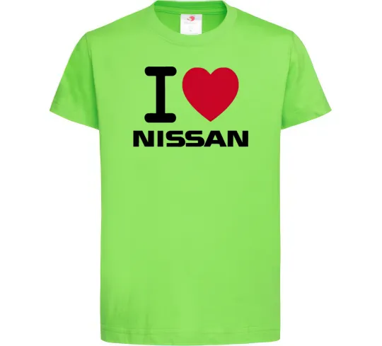 Детская футболка I Love Nissan Лаймовый фото
