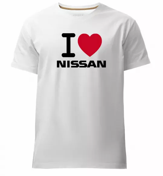Чоловіча преміум футболка I Love Nissan Білий фото