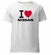 Чоловіча преміум футболка I Love Nissan Білий фото