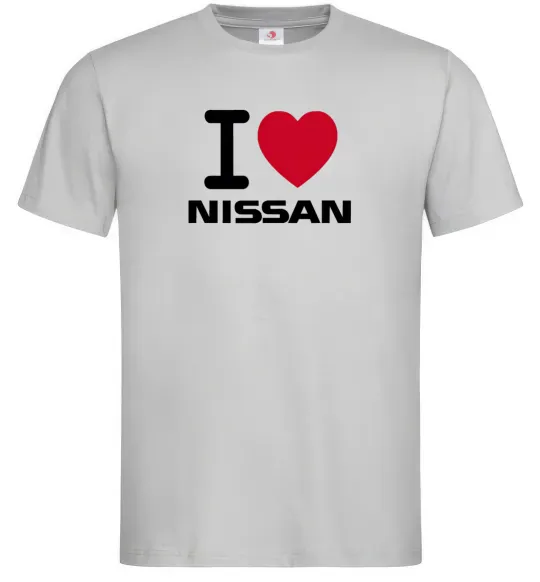 Мужская футболка I Love Nissan Серый фото