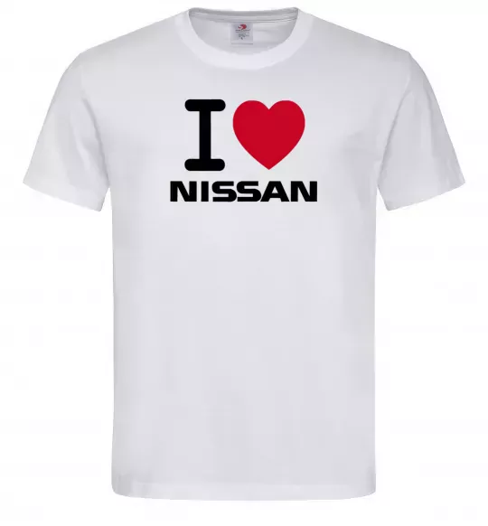 Мужская футболка I Love Nissan Белый фото