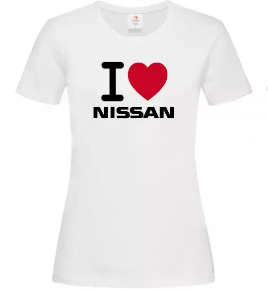 Жіноча футболка I Love Nissan Білий фото